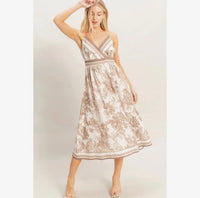 Taupe Toile Midi Dress