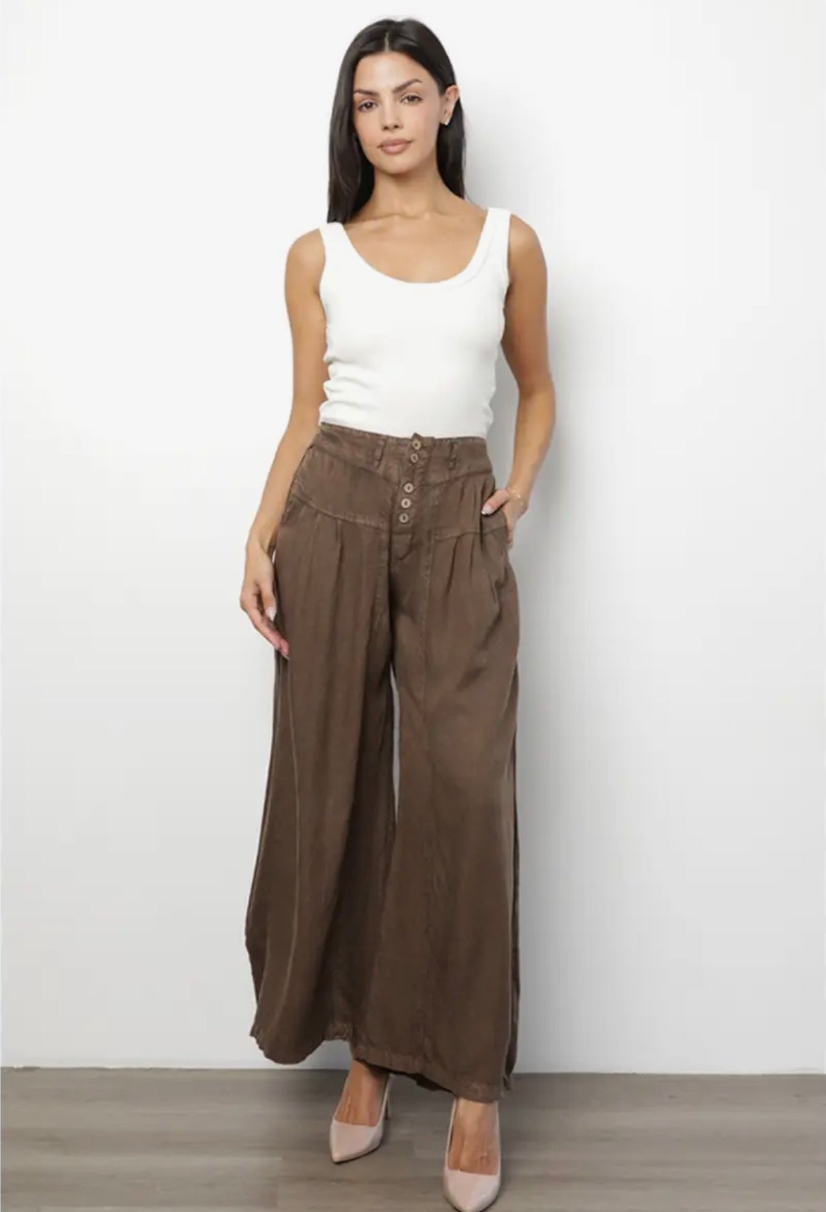 Mocha Acid Wash Pants