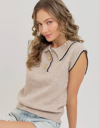 The Preppy Knit Polo Vest