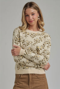 Botanical Floral Knit Top
