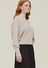 Batwing Pointelle Knit Sweater