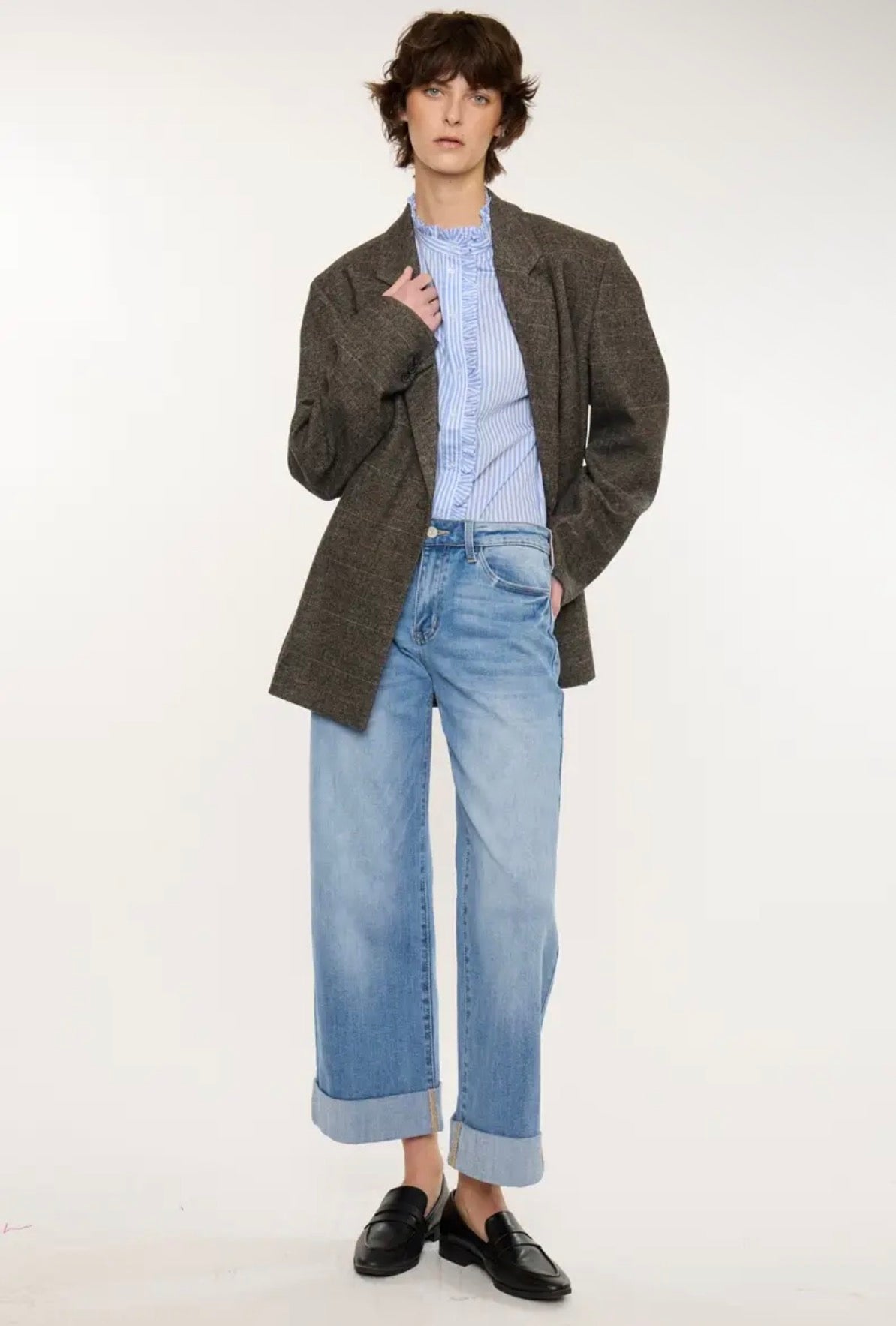 Weekend Cuff Wide-Leg Jeans