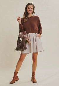 Coffee & Cream Layered Dress