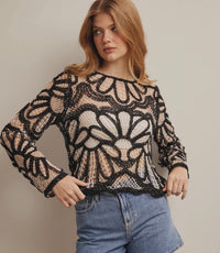 Bloom Noir Crochet Top