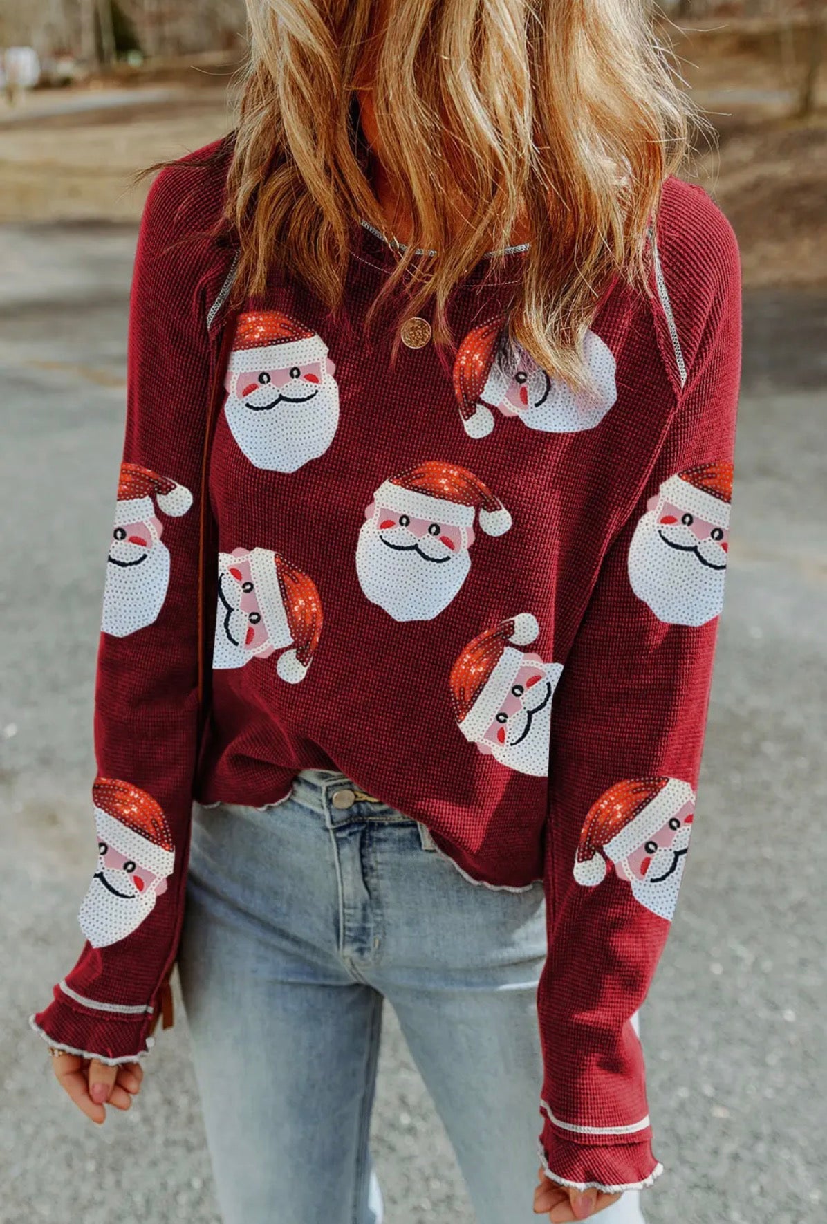 Sequin Santa Top