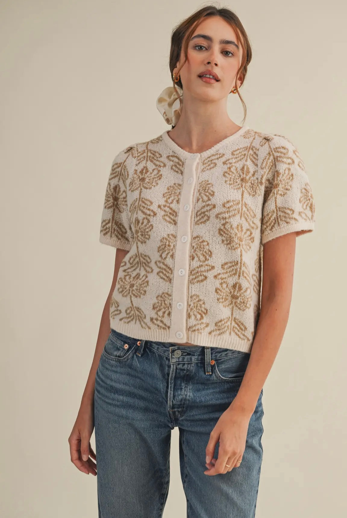 Golden Bloom Knit Cardigan