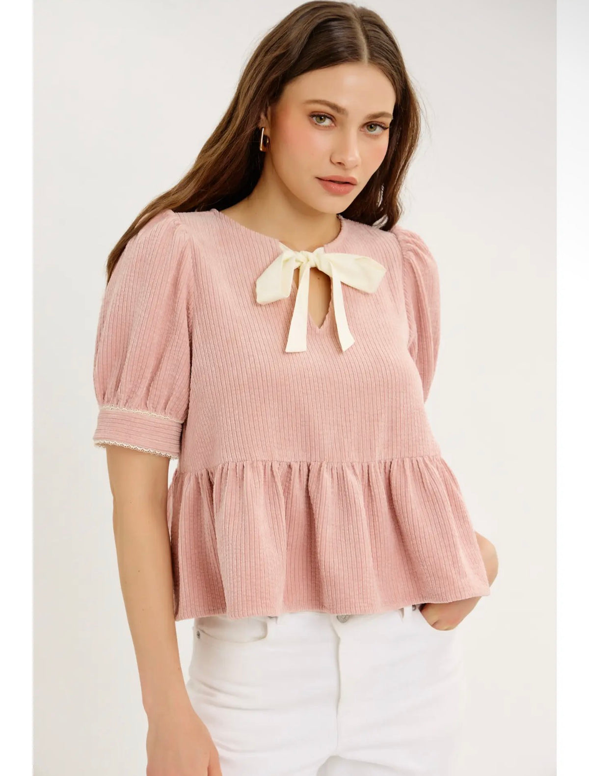Pretty Little Bow Peplum Top