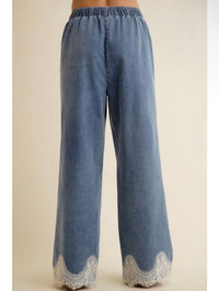 Lace Me Up Wide Leg Jeans