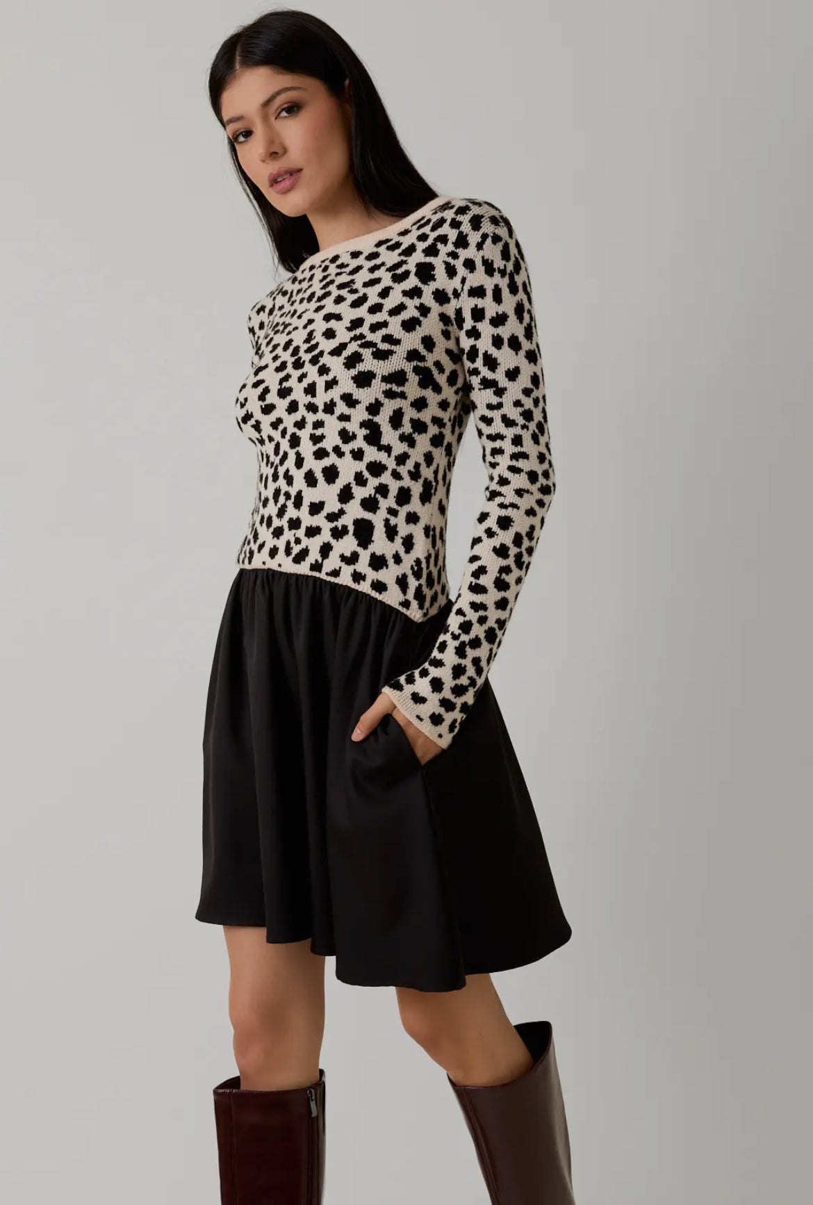 Wild Contrast Knit Dress