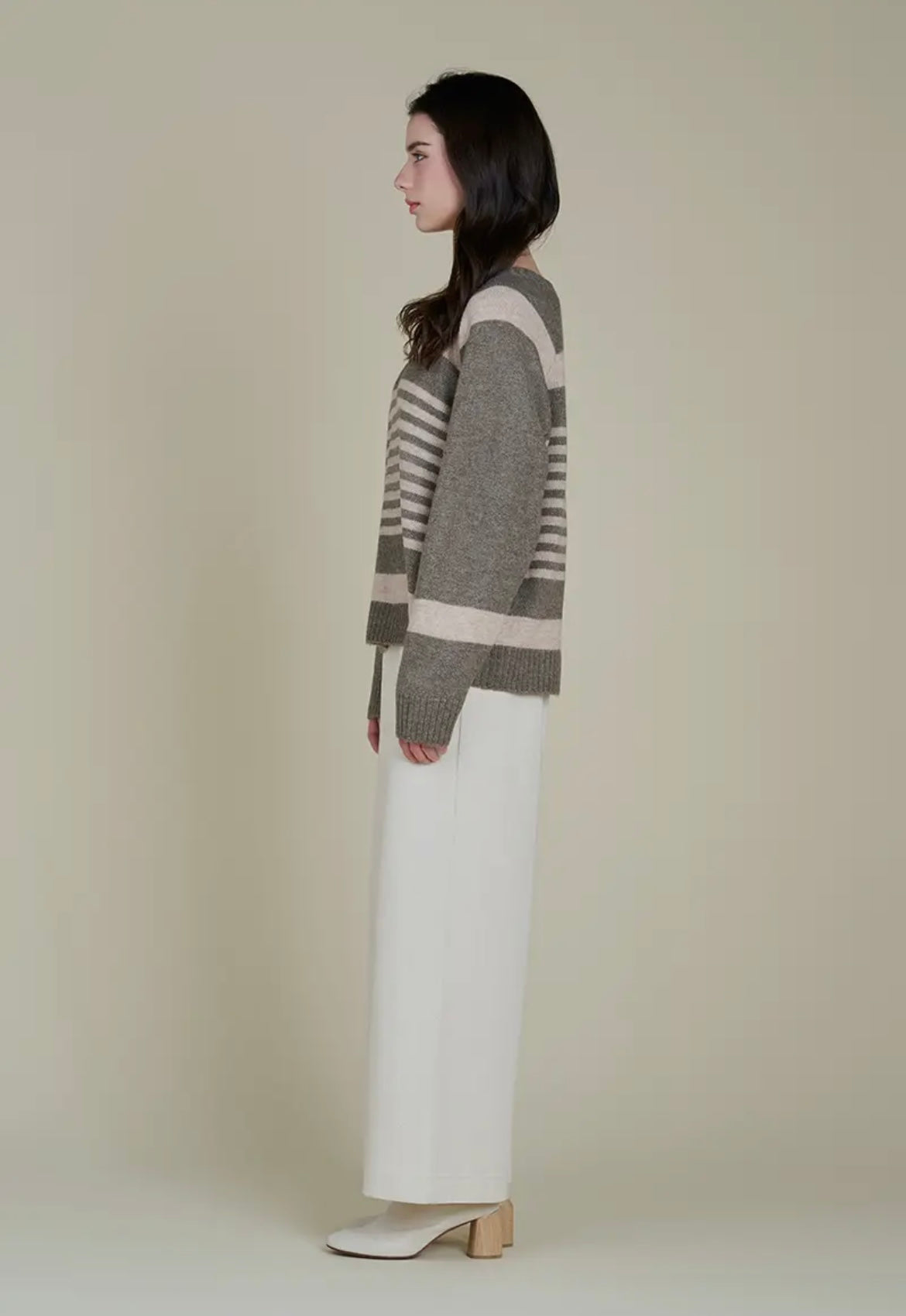 Field Grey Stripe Sweater