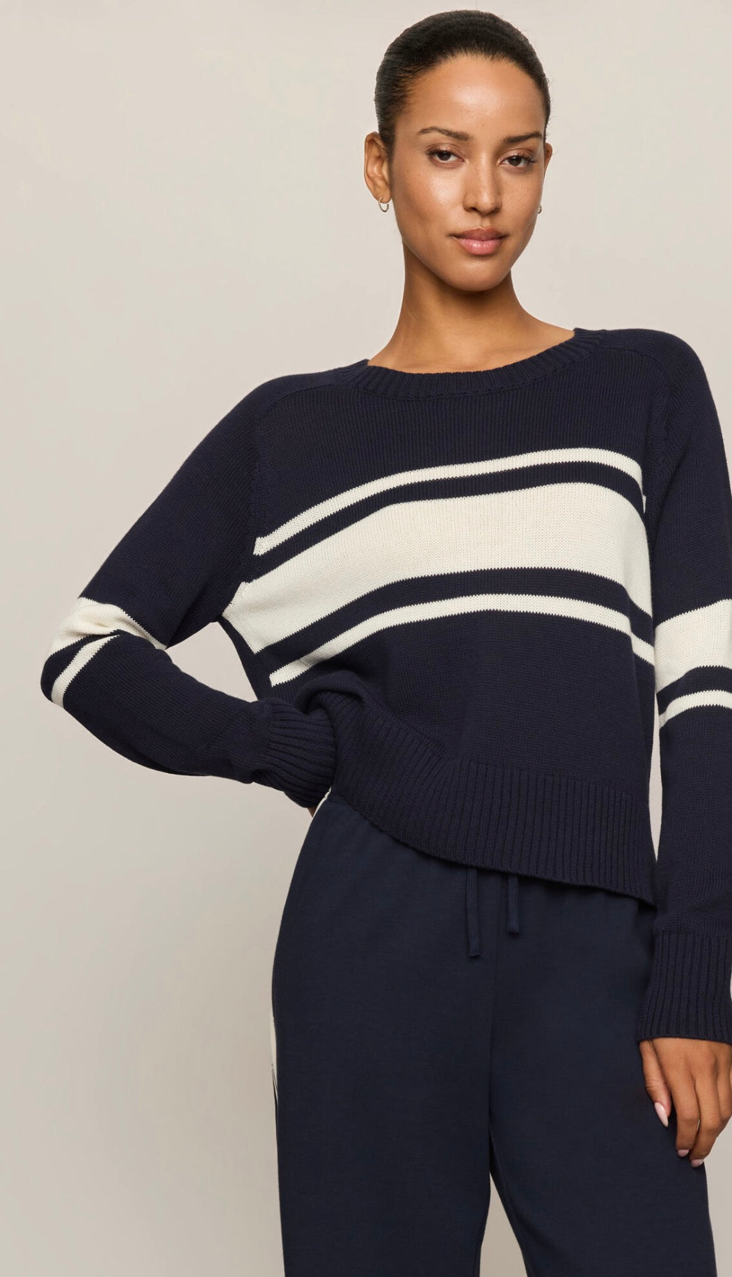 Stripe Stand In Sweater-elipse