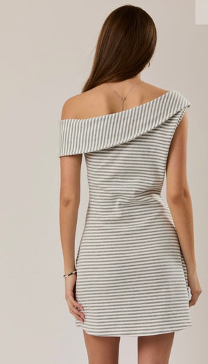 Coastal Stripe Shoulder Dress