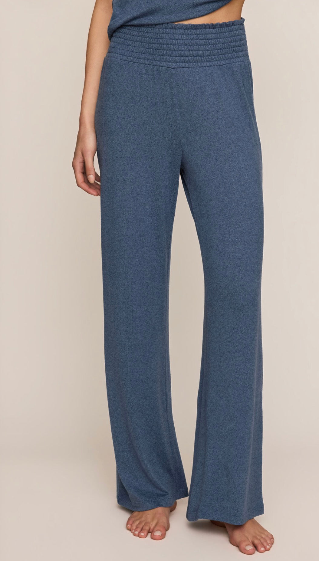 Dawn Smocked Pant-true navy