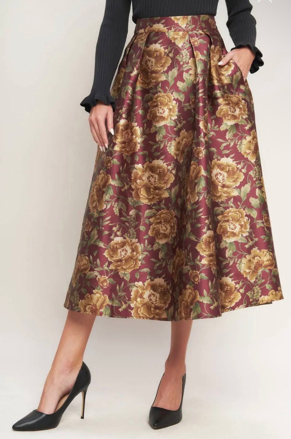 The Mocha Moment Midi Skirt
