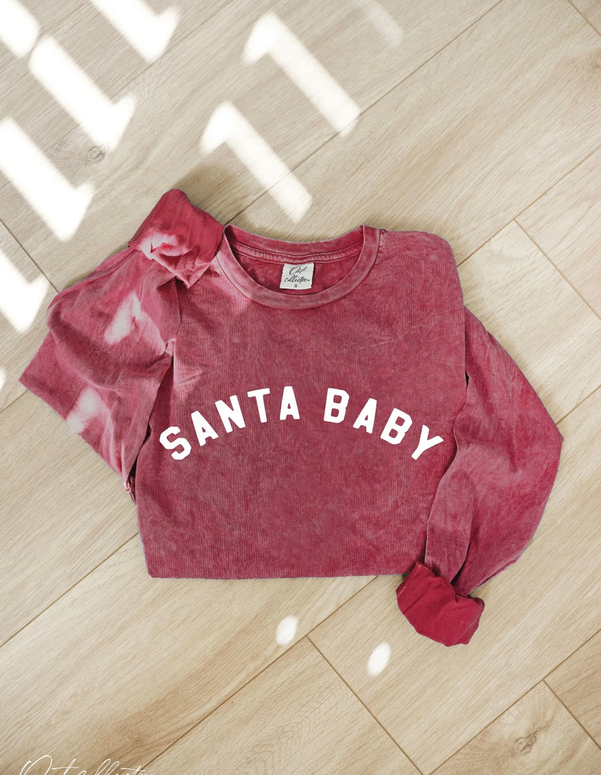 Santa Baby Mineral-Wash Long Sleeved Tee