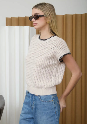 City Contrast Lightweight Knit Top