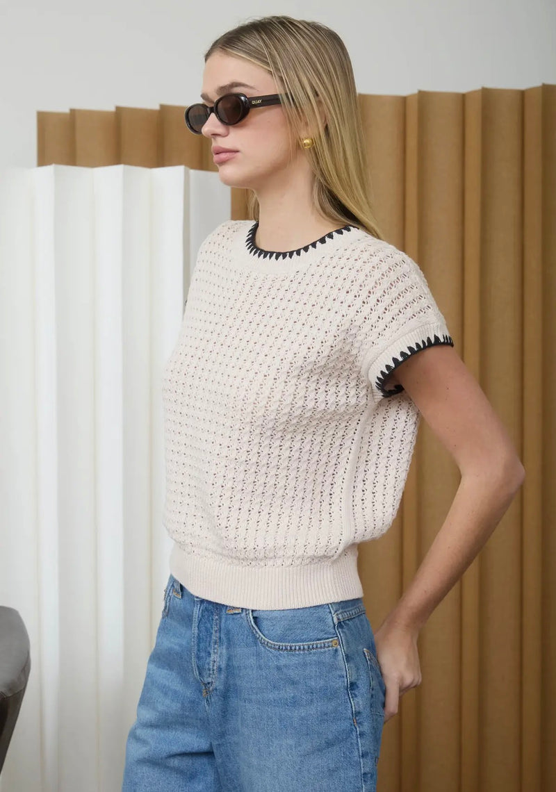 City Contrast Lightweight Knit Top