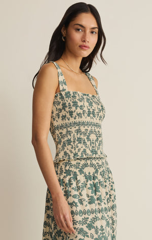 Leya Tera Paisley Smocked Top
