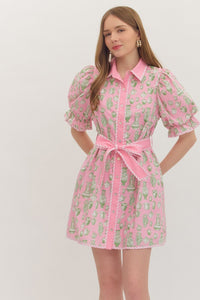 Vintage Vase Shirt Dress