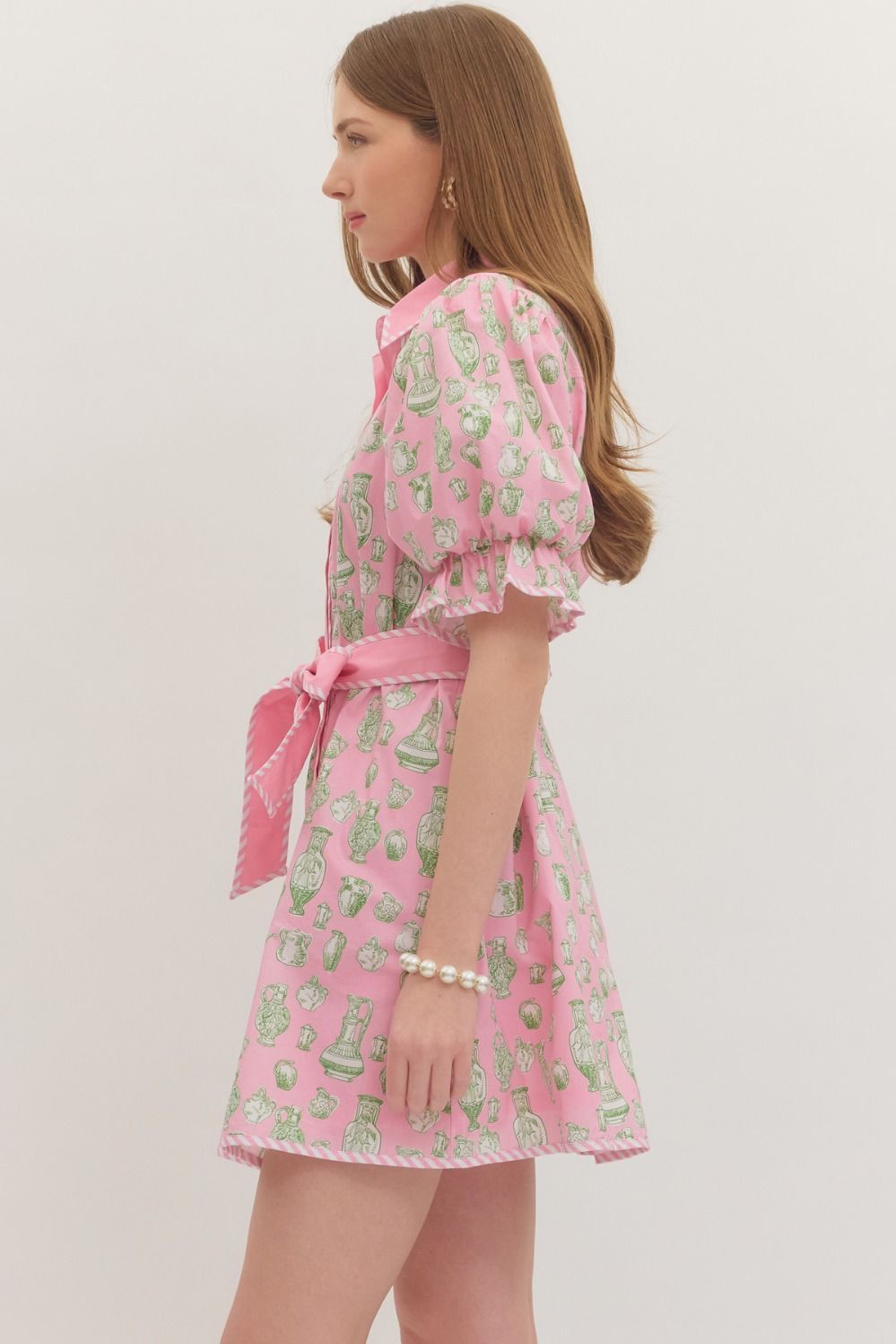 Vintage Vase Shirt Dress