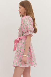 Vintage Vase Shirt Dress