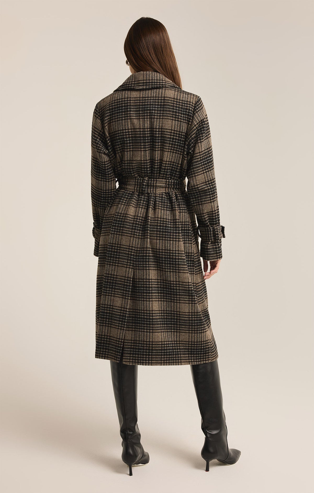 Jackie Plaid Trench