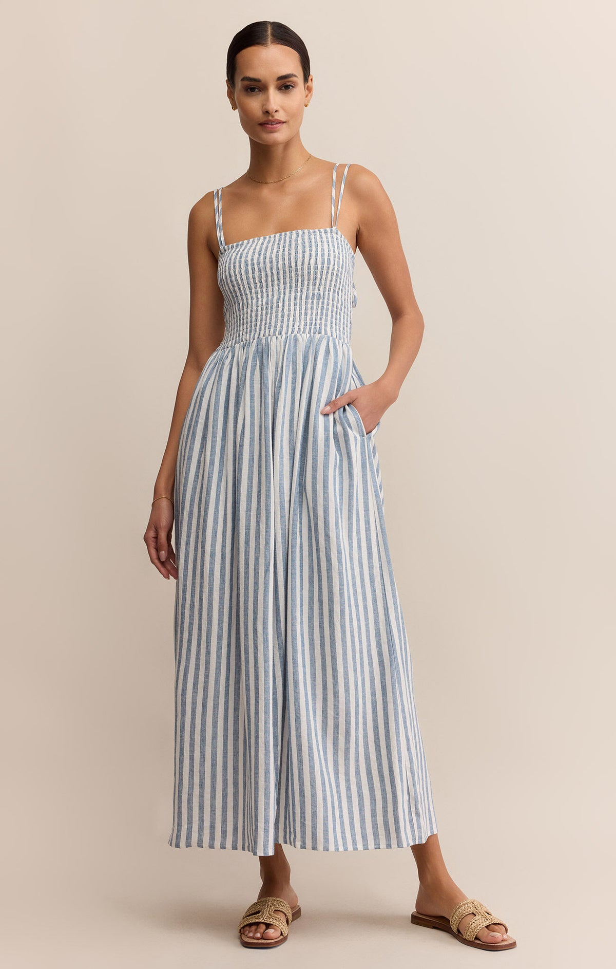 Nadine Striped Midi Dress