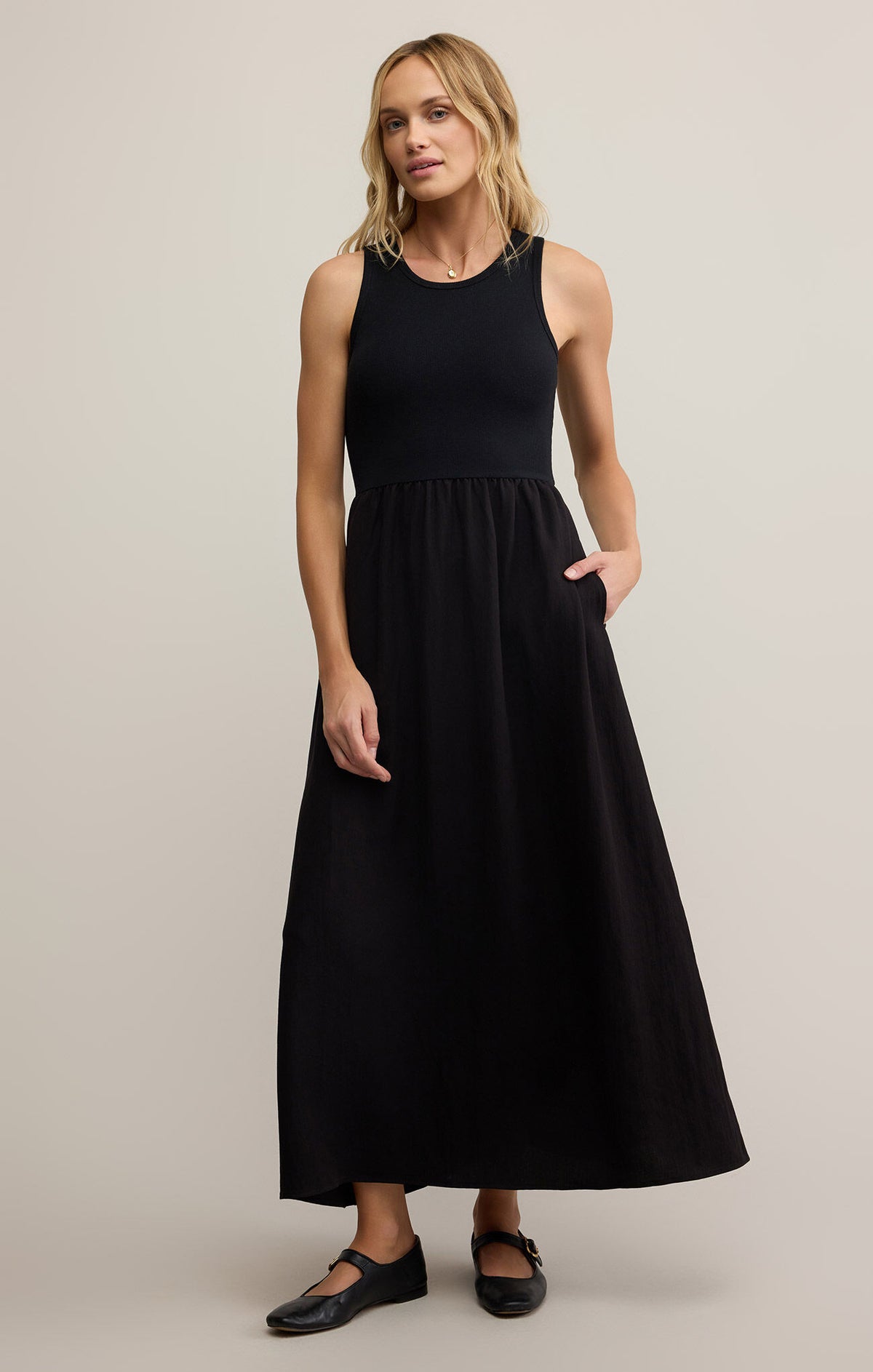 Charolette Black Midi Dress