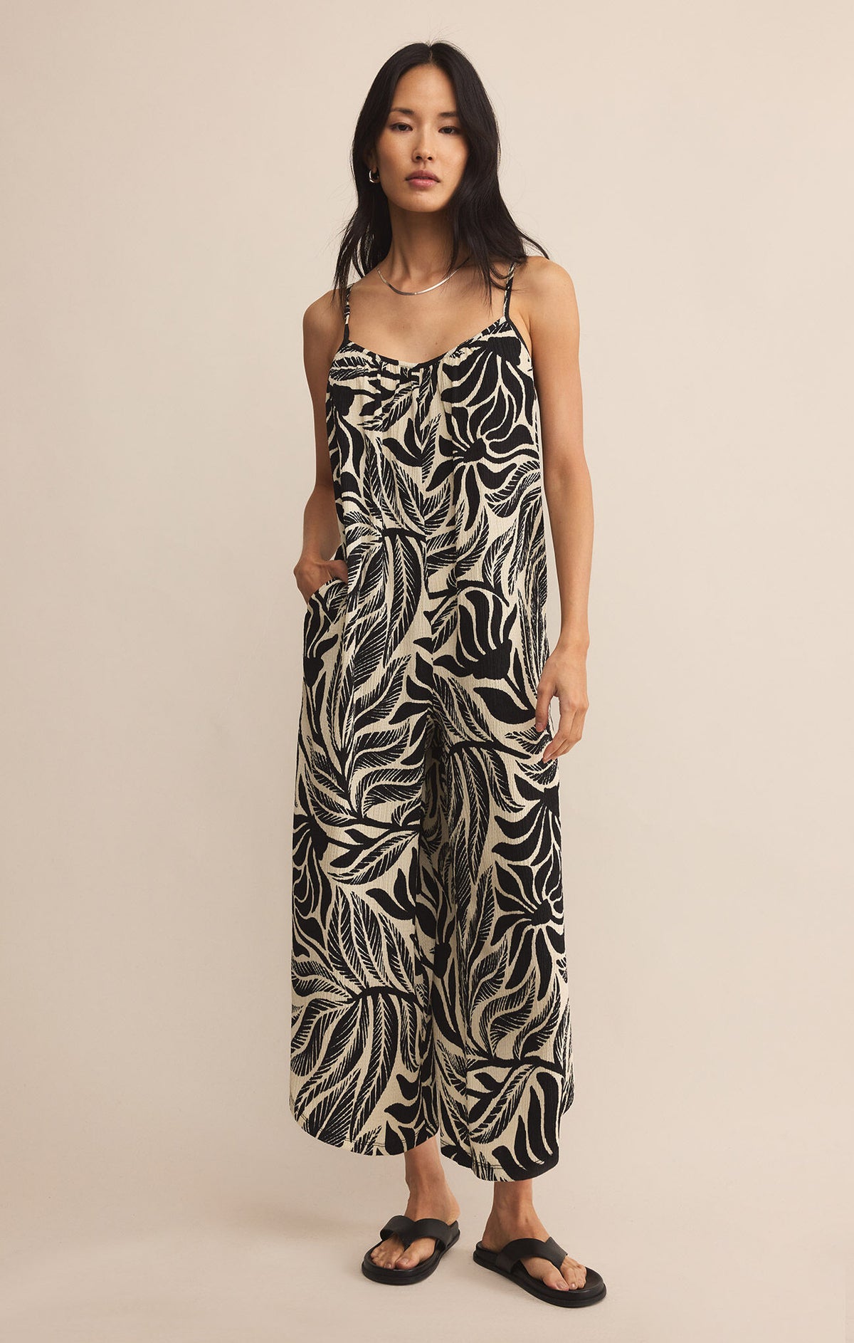 Flared Isla Leaf Jumpsuit