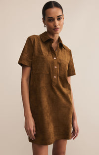 Sydney Suede Mini Dress (coconut)