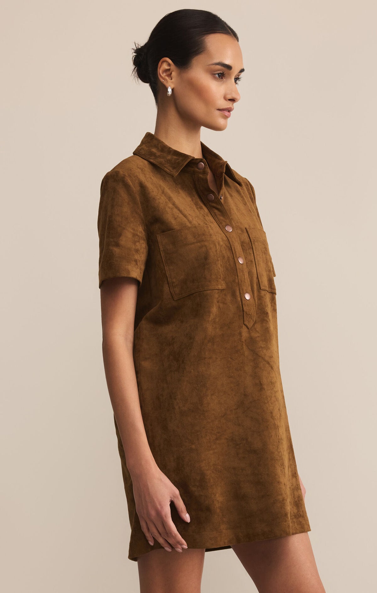 Sydney Suede Mini Dress (coconut)