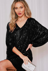 Black Sequin Dress