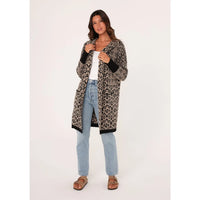 Jacquard Hooded Cardigan