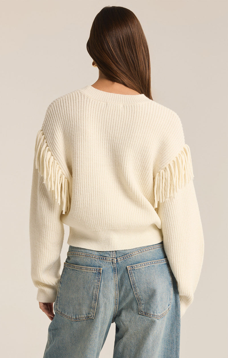 On the Fringe Sweater-Sea Salt