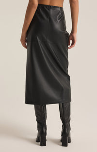 Black Metropolitan Leather Skirt