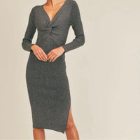 Dress-Black Silver Twist MIDI